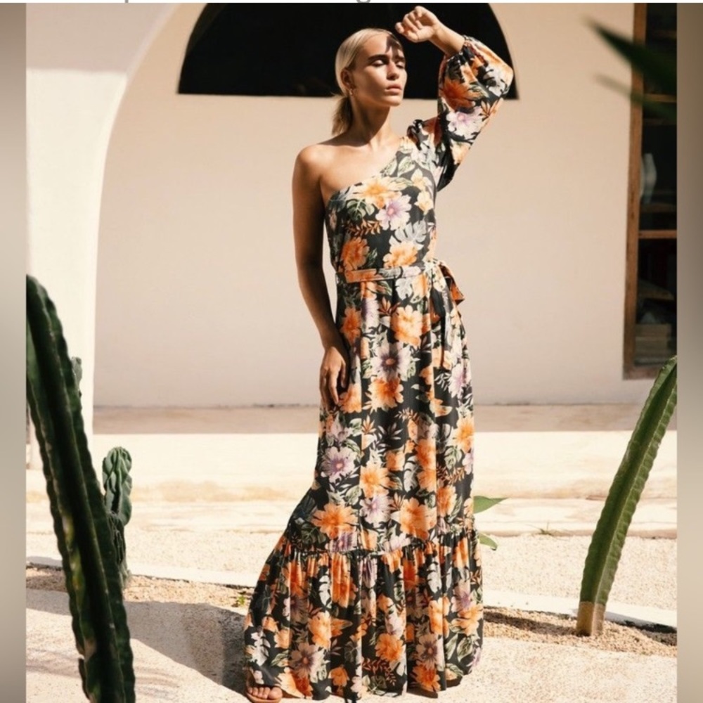 L*Space One Shoulder Josephine Floral Maxi Dress